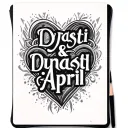 "Dynasti & April" name tattoo design hearts tattoo design idea