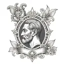 leon con corona tattoo design idea