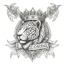 leon con corona tattoo design idea