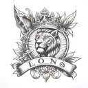 leon con corona tattoo design idea