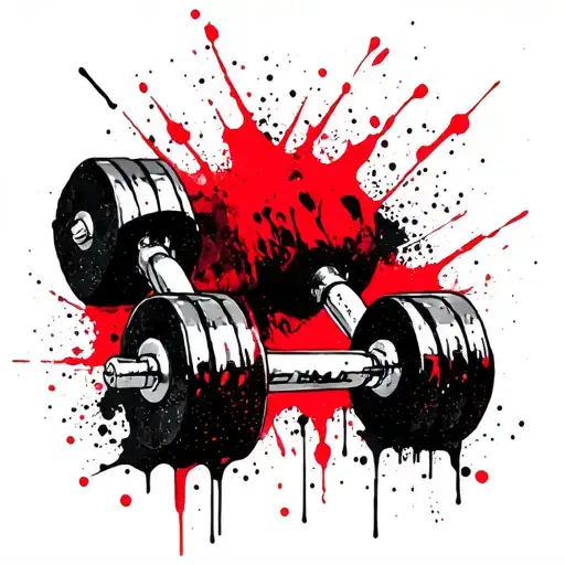 pair of dumbbells tattoo design idea
