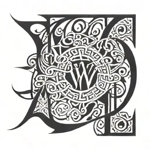 the letters BFITWW in gothic script tattoo tattoo design idea
