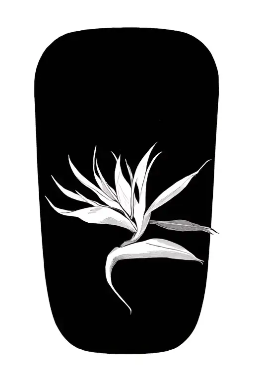 bird of paradise flower tattoo design idea