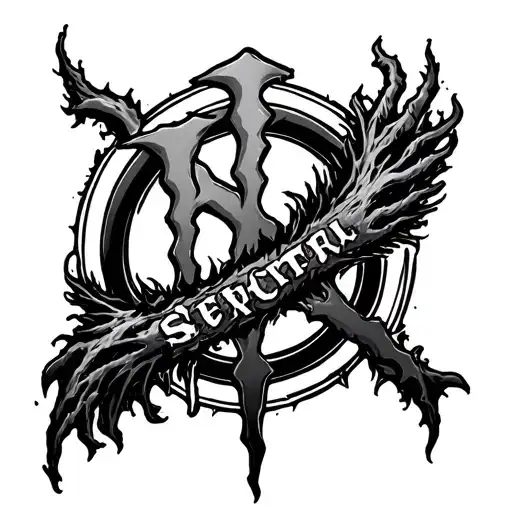 supernatural anti possession symbol with monster energy logo  tattoo design idea