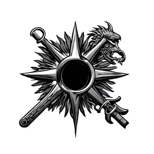 law enforcement Aquarius symbol philippine sun family god tattoo design idea