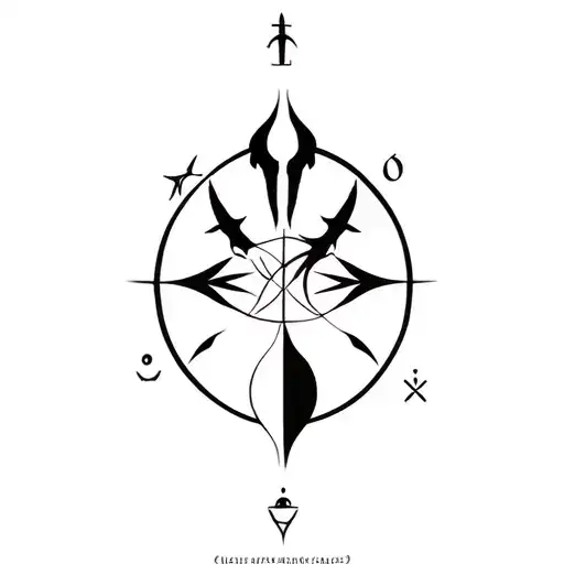 combination of zodiac signs, mother Taurus, father sagittarius and daughters pisces libra scorpio tattoo design idea