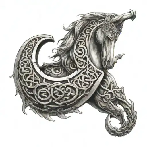 horseshoe Celtic band tattoo design idea