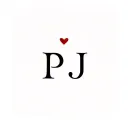 "PJ" monogram style tattoo with heart one stroke tattoo design idea