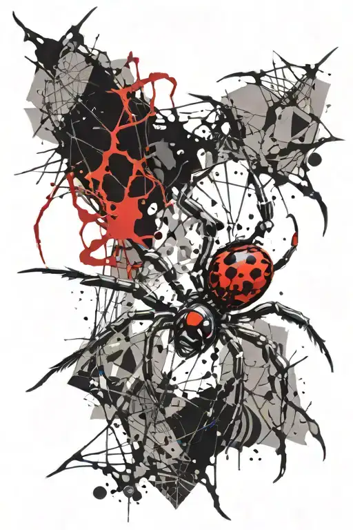 black widow spider tattoo design idea
