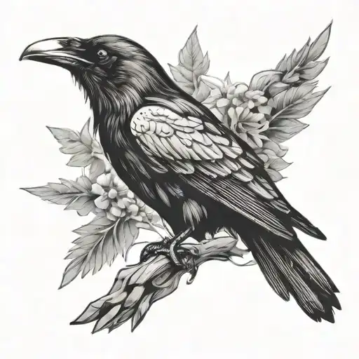 raven, loneliness, betrayal, disappointment in people, loss of meaning in life, loss of direction in life, anger tattoo design idea