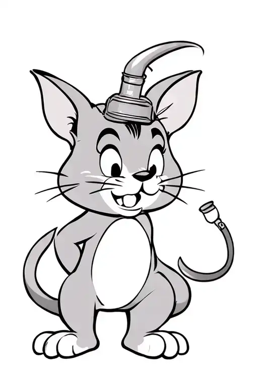 tattoo design chicano. tom and jerry. and money bag. and bong. and money. and gun tattoo design idea