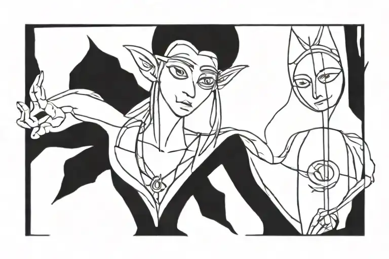 elven tattoo design idea