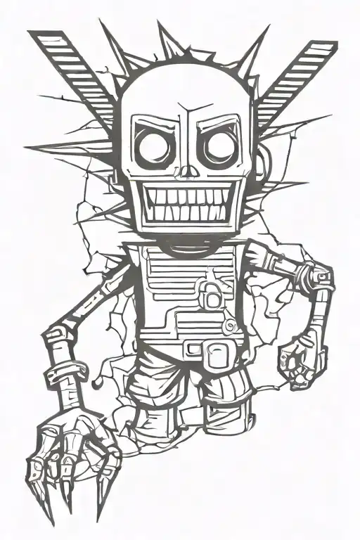 Johnny the homicidal maniac character tattoo design idea