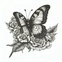 a tattoo in memory of my sister and a piece from an cartoon and lucky number and bible verse with butterfly full sleeve  tattoo design idea