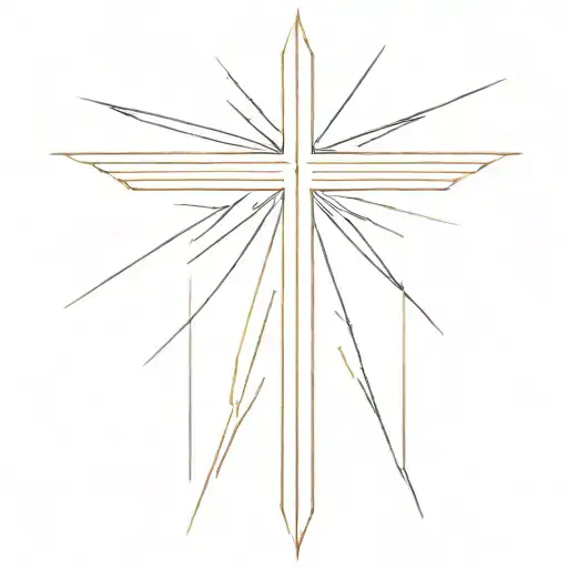 cross light rays radiating tattoo design idea