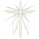 cross light rays radiating tattoo design idea