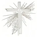 cross light rays radiating tattoo design idea