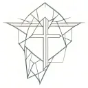 cross light rays radiating tattoo design idea