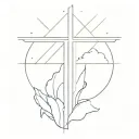 cross light rays radiating tattoo design idea