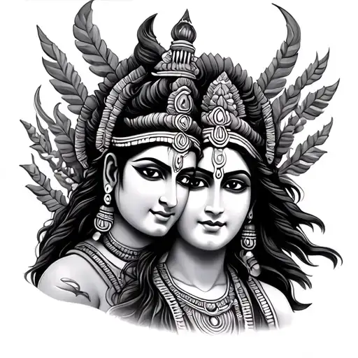 SHIVA AND KALI tattoo design idea
