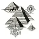  ancient egiptian pyramid surrounded tattoo design idea