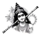 krishna flute tattoo design idea