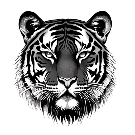 Tiger face tattoo design idea