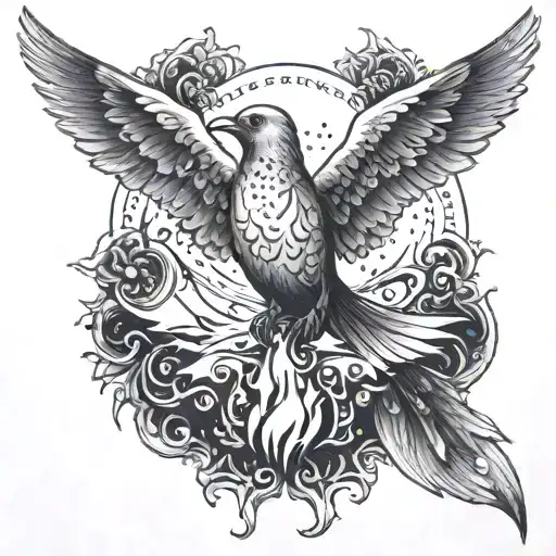 holy spirit and fire tattoo design idea