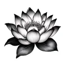 lotus flower blooming tattoo design idea