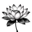 lotus flower blooming tattoo design idea
