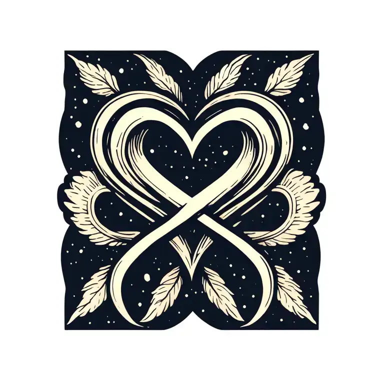 heart infinity symbol tattoo design idea