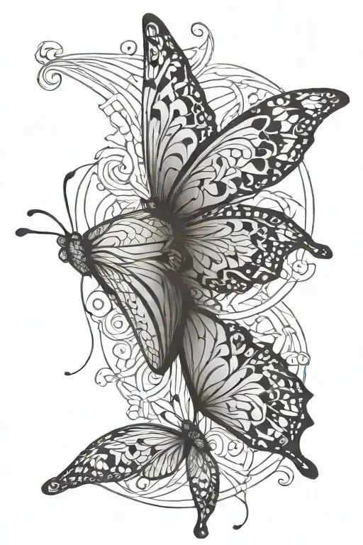 butterfly renaissance tattoo design idea