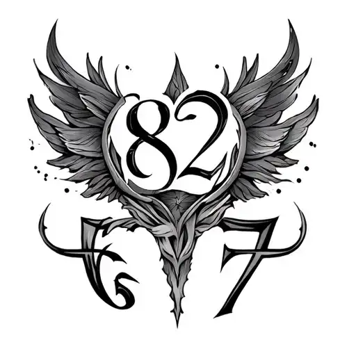 "827" virgo zodiac sign tattoo design idea