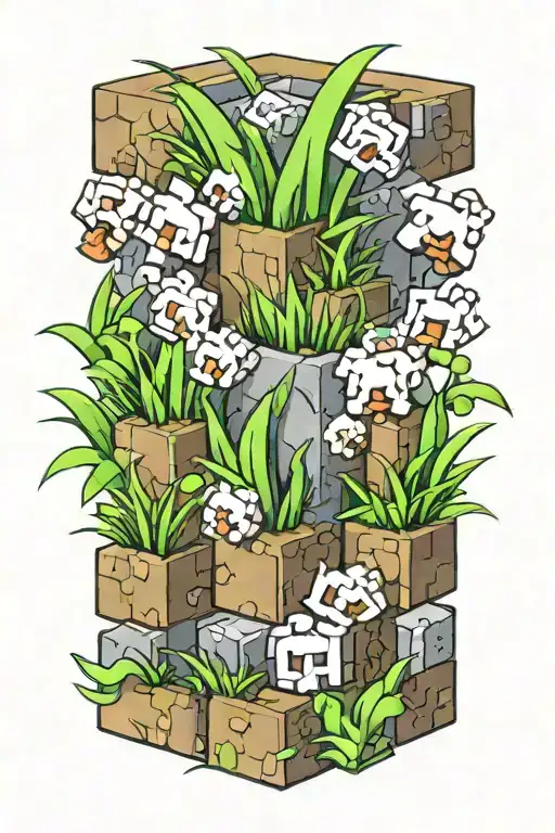 minecraft grass block tattoo design idea