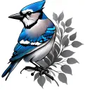 Bluejay tattoo design idea