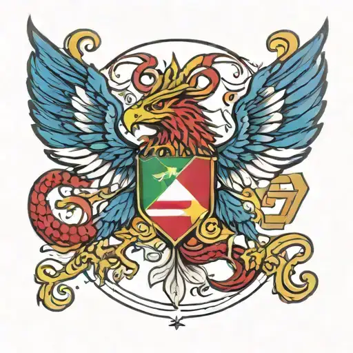 sicilian tricatera america italian flag tattoo design idea