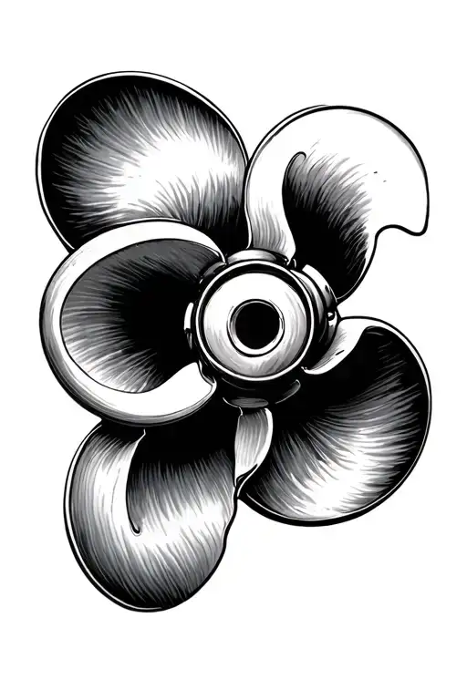 boat propeller cutting skin opening tattoo design idea