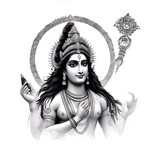 Lord Vishnu Shiv Shakti tattoo design idea