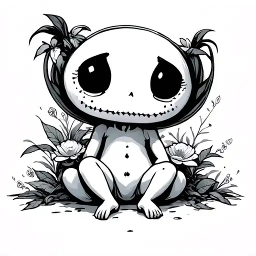 kodama sitting tattoo design idea