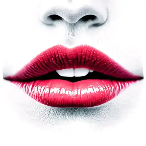 lips like kissed with XOXO on the lips tattoo design idea
