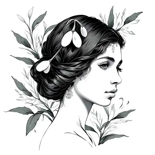 snowdrop as a woman tattoo design idea