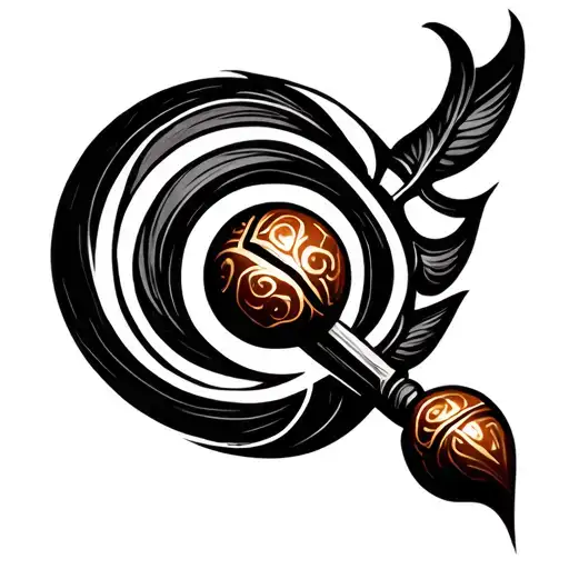 A minimal trishul with a rudraksha bead at the center or baseCan be vertical along the forearm or back of the neckTh tattoo design idea