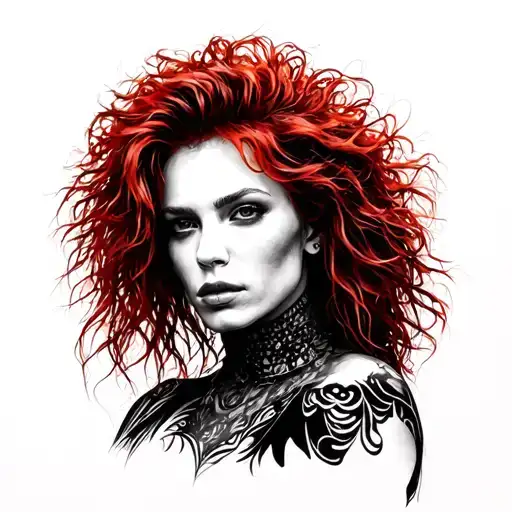 Mylene farmer micro realism blackwork tattoo tattoo design idea