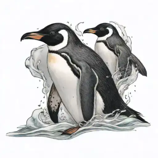 penguin × symbol for life goes on  tattoo design idea