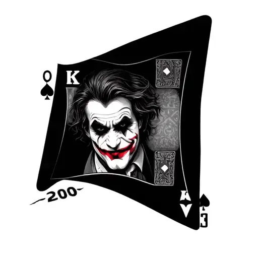200 euro, joker card, a dice tattoo tattoo design idea