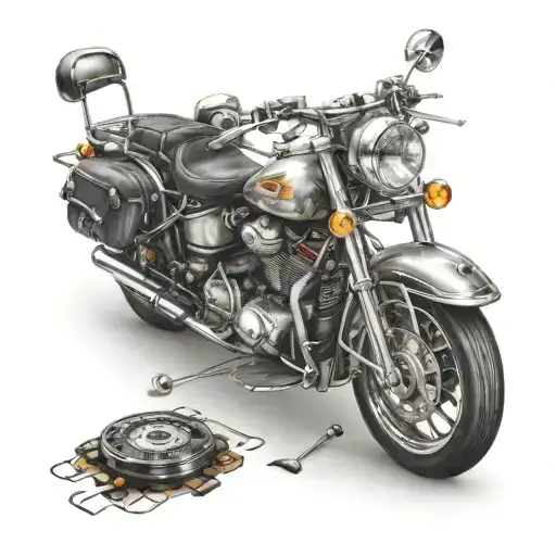 pinball, motorcycle, billiards for free tattoo design idea