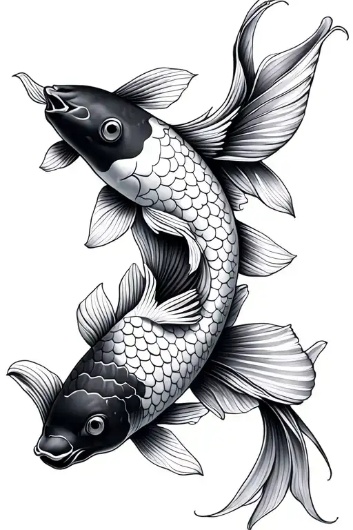 Two Koi Fish tattoo design idea