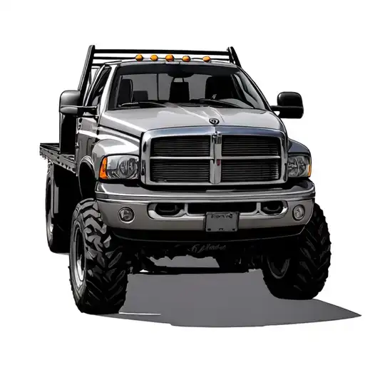 2001 Dodge 3500 with a flatbed tattoo design idea