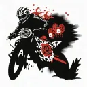 Skeleton riding a motorcycle tattoo design idea