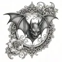 gothic bat tattoo design idea